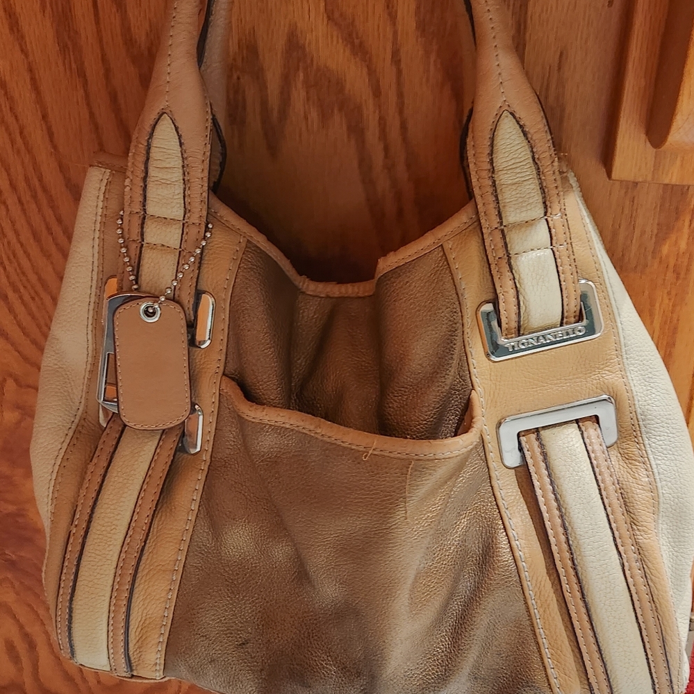 Multi-warm-tones Tignanello Leather Shoulder Bag
